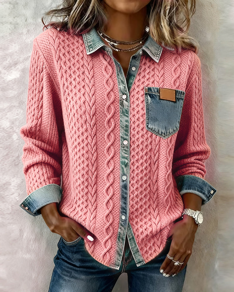 Meryam™ | Knitted Denim Sweater