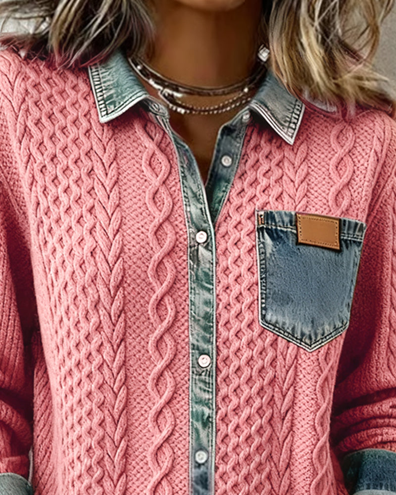 Meryam™ | Knitted Denim Sweater